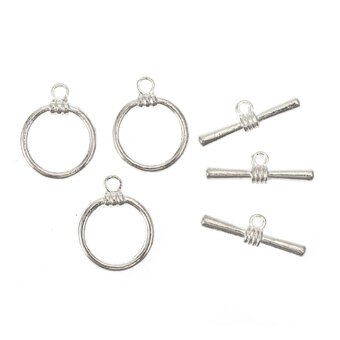 Silver Plated Toggle Clasp 17mm 3 Pack