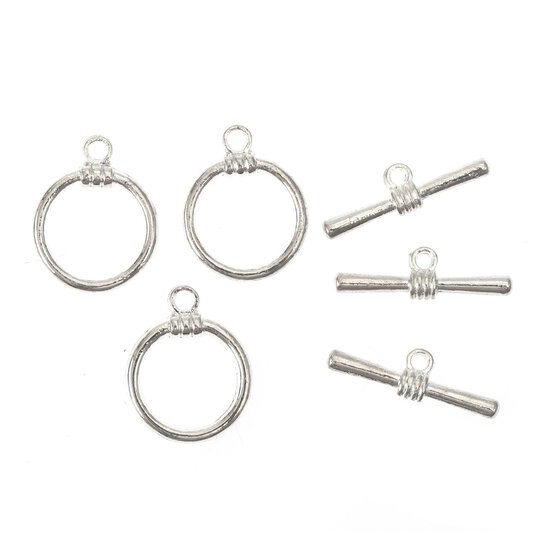 Silver Plated Toggle Clasp 17mm 3 Pack image number 1