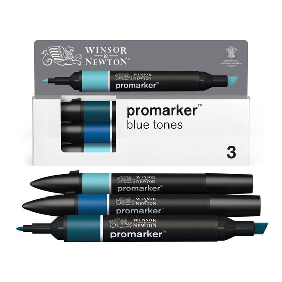 Winsor & Newton Blue Tones Promarkers 3 Pack image number 4
