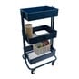 Dark Blue Three Tier Storage Trolley image number 2