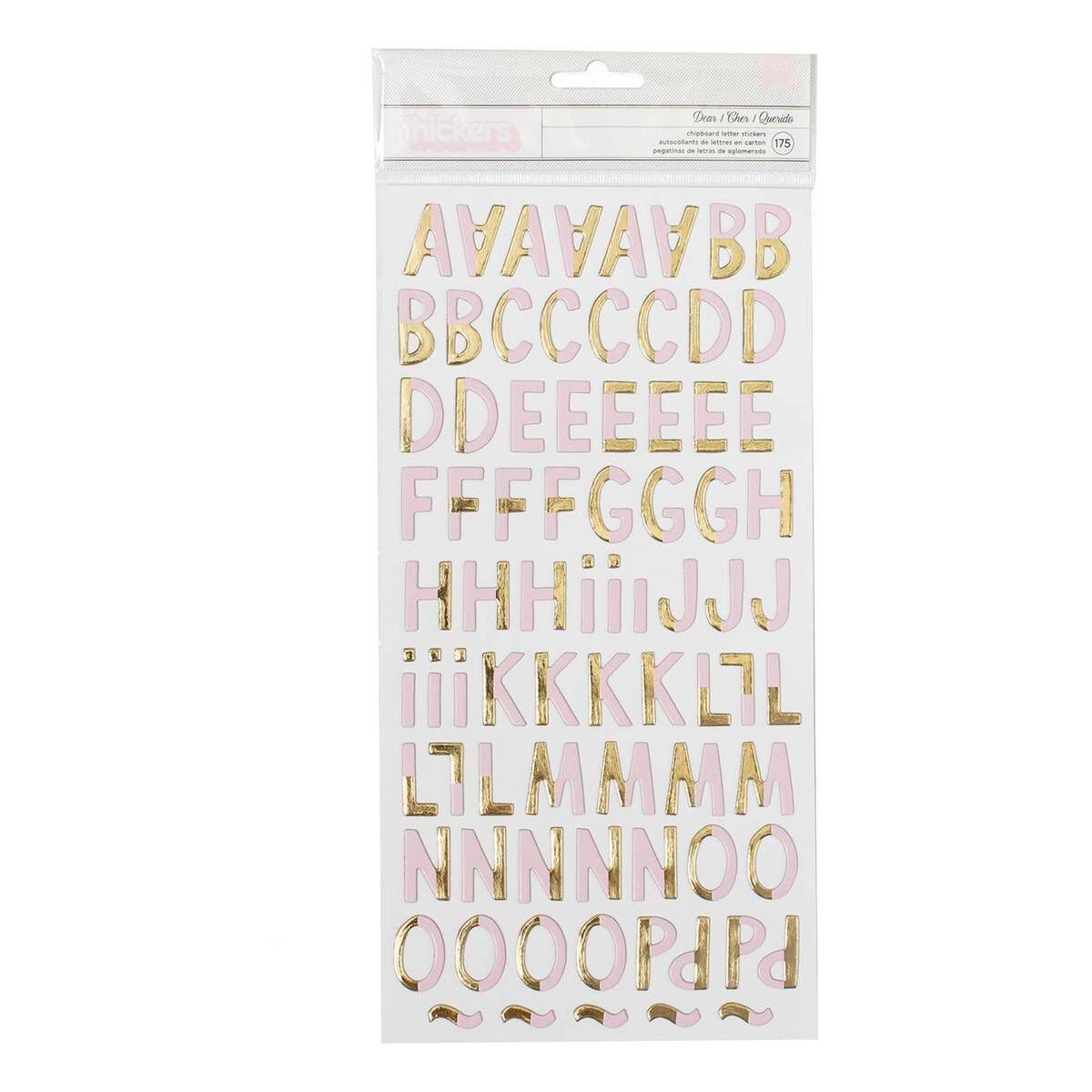 Dear Gold Foil Chipboard Letter Thickers Stickers 175 Pieces Hobbycraft