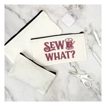 White Canvas Pouch 20cm x 11cm