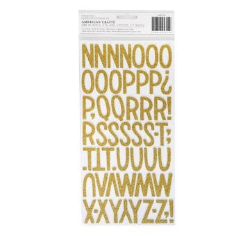 Shine On Gold Alphabet Glitter Foam Thickers Stickers image number 2