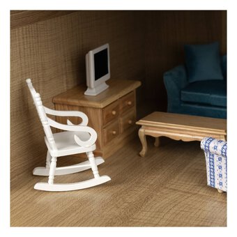 Doll&rsquo;s House White Rocking Chair 