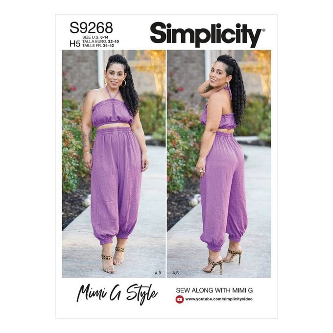 Simplicity Bra Top and Trousers Sewing Pattern S9268 (16-24) image number 1