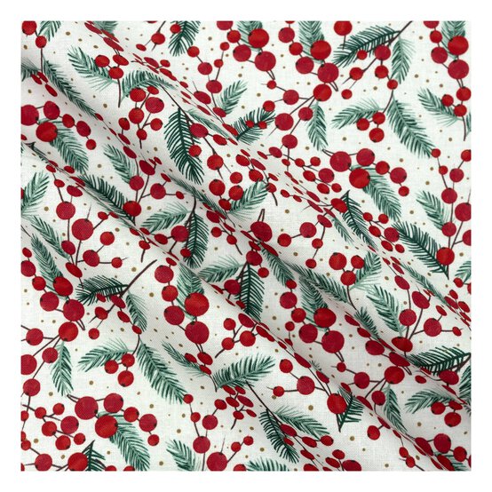 Holly and Poinsettia Fat Quarters 5 Pack image number 3