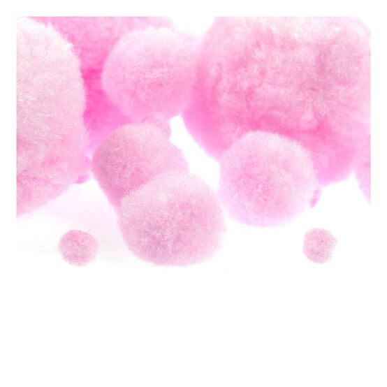 Pink Pom Poms 60 Pack  image number 3