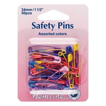 Hemline Assorted Safety Pins 50 Pieces