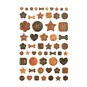 Brown Button Puffy Stickers image number 1