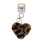 Leopard Pom Pom Heart Keyring image number 4