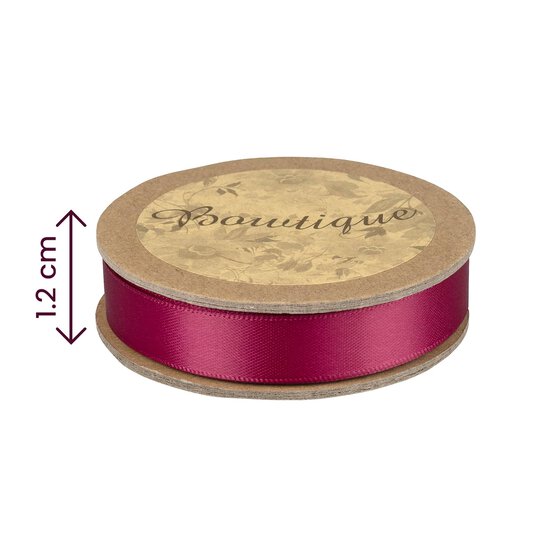 Wine Double-Faced Satin Ribbon 12mm x 5m image number 4