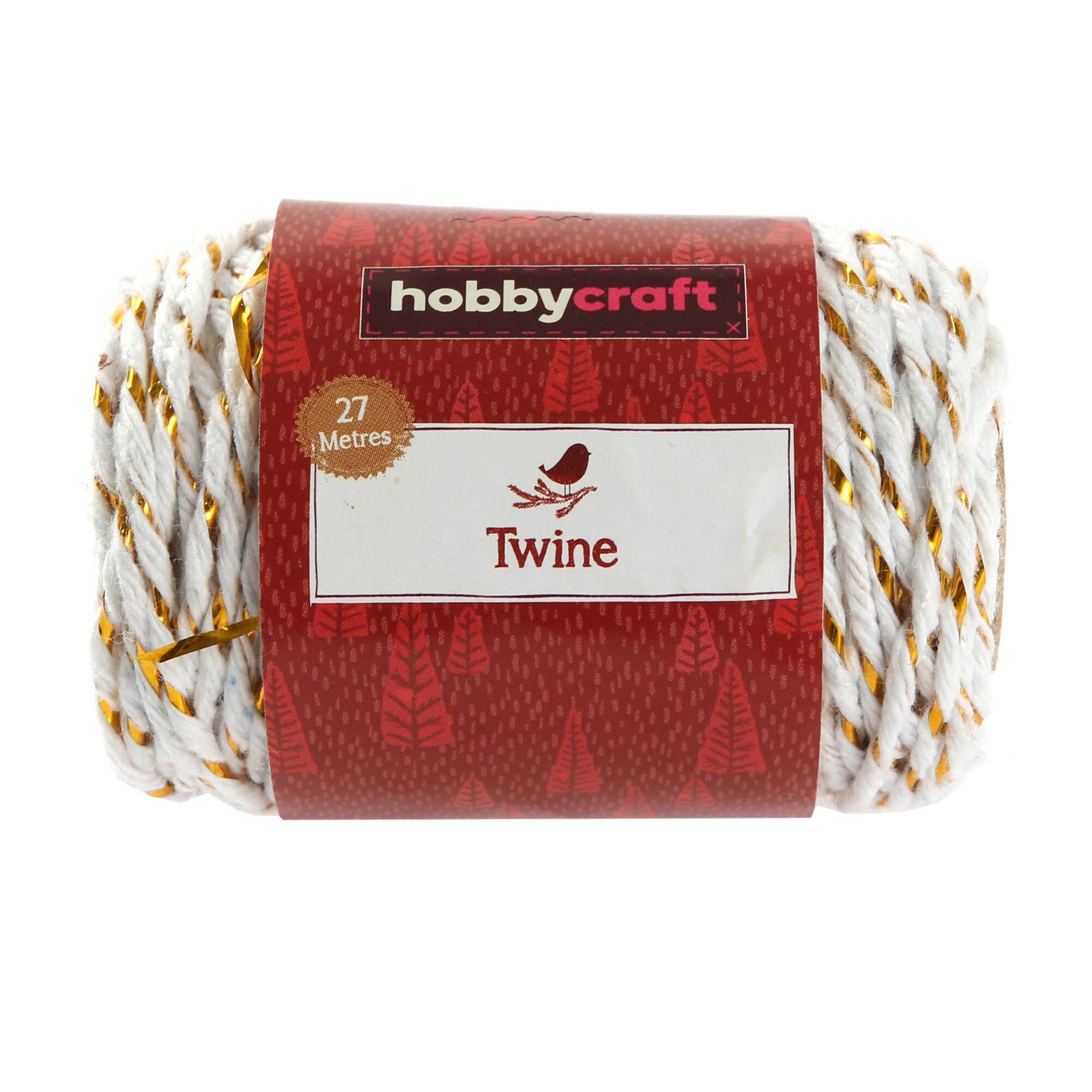 White and Gold Twine 27m Hobbycraft