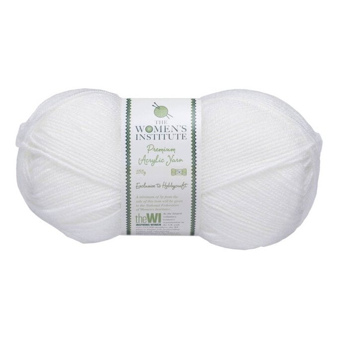 Women's Institute White Premium Acrylic Yarn 100g image number 1