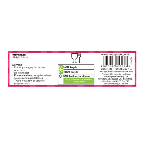 Rose Gold Polka Dot Treat Boxes 6 Inches 2 Pack image number 5