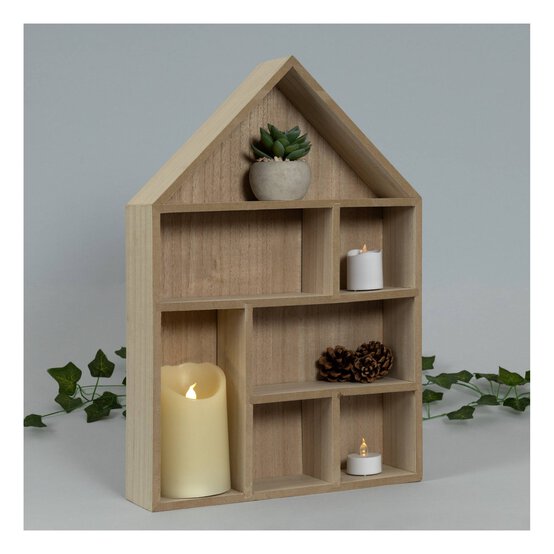 Wooden House Shelf 30cm x 45cm x 8cm image number 3