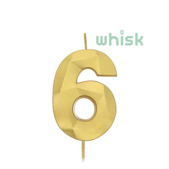 Whisk Gold Faceted Number 6 Candle image number 1