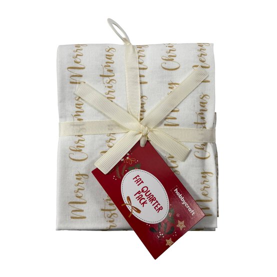 White and Gold Christmas Fat Quarters 5 Pack image number 2