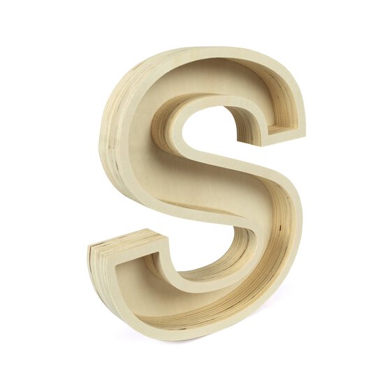 Wooden Fillable Letter S 22cm