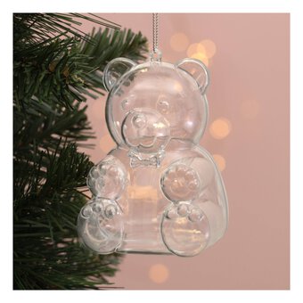 Hanging Plastic Fillable Bear Decoration 11.5cm