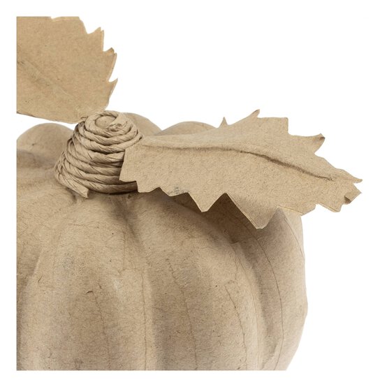 Mache Pumpkin with Leaves 13cm image number 4