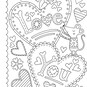 Free Valentine's Card Colouring Download image number 1
