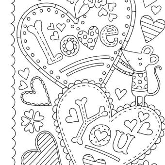 Free Valentine's Card Colouring Download