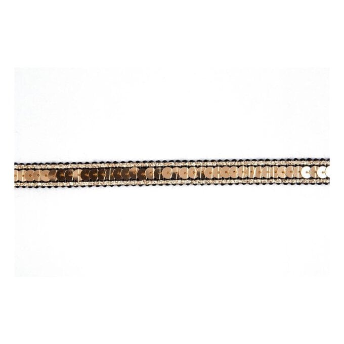 Black and Gold Metallic-Edged Sequin Trim by the Metre image number 1