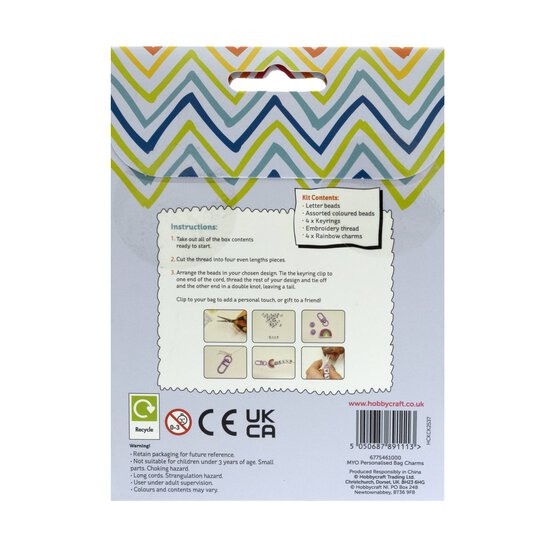 Make Your Own Personalised Bag Charms Kit 4 Pack  image number 5