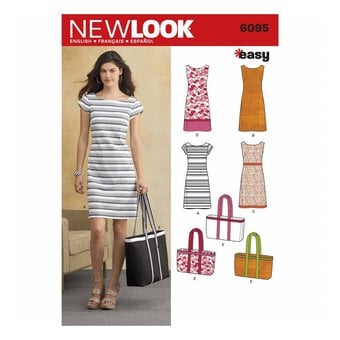 New Look Women's Dress and Totes Sewing Pattern 6095