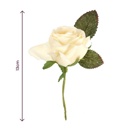 Single Cream Rose Pick 13cm image number 4