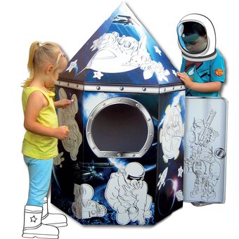 Colour-In Cardboard Rocket Playhouse 88cm image number 7