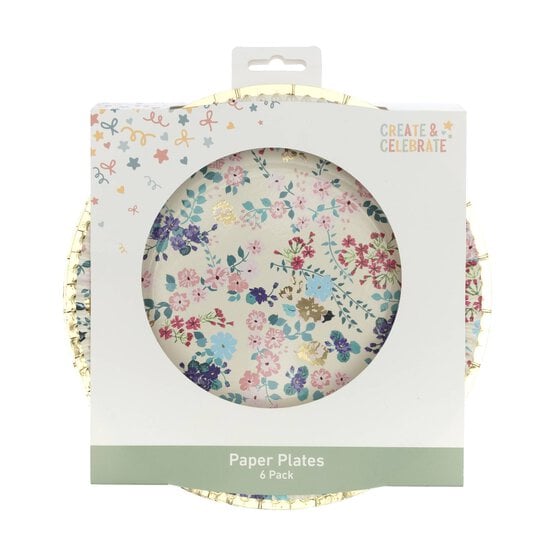 Create & Celebrate Ditsy Floral Paper Plates 6 Pack image number 5