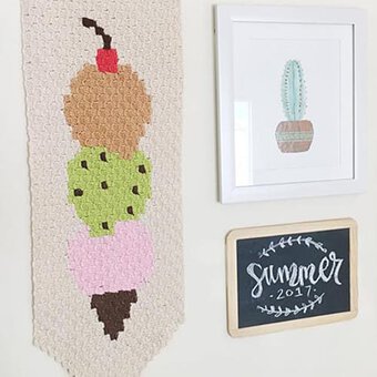 How to Crochet an Ice Cream Banner