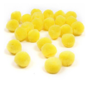 Yellow Pom Poms 2cm 25 Pack