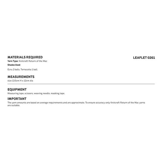 Knitcraft Macrame Plant Pot Cover Digital Pattern 0261 image number 2