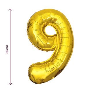 Extra Large Gold Foil Number 9 Balloon image number 2