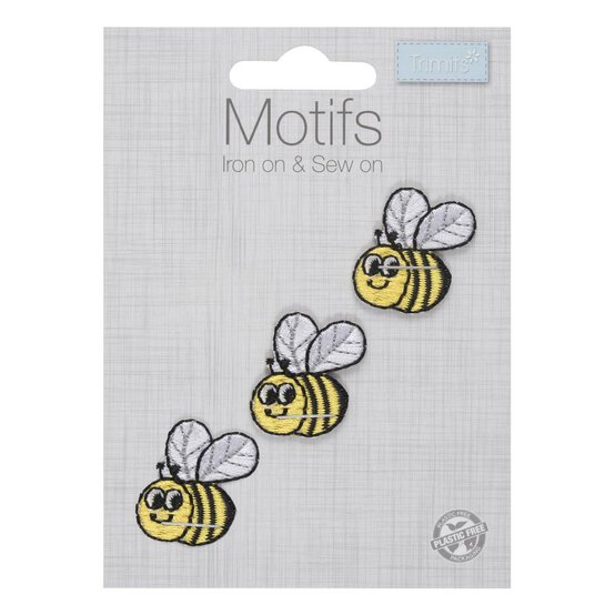 Trimits Bee Iron-On Patches 3 Pack image number 2