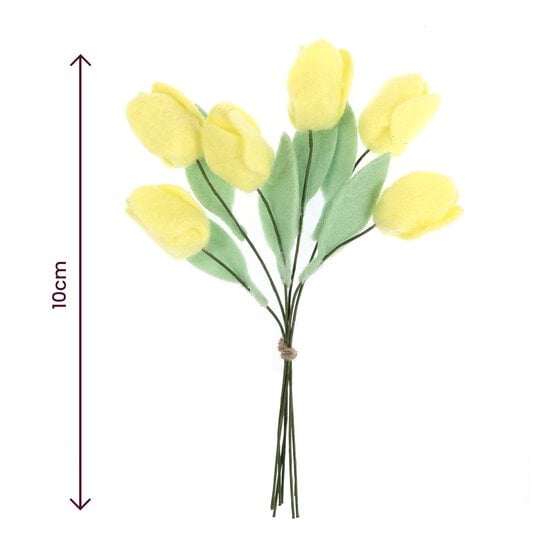 Mini Yellow Felt Tulip Bouquet 10cm image number 4
