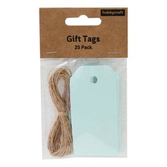 Light Blue Traditional Tags 8cm 25 Pack