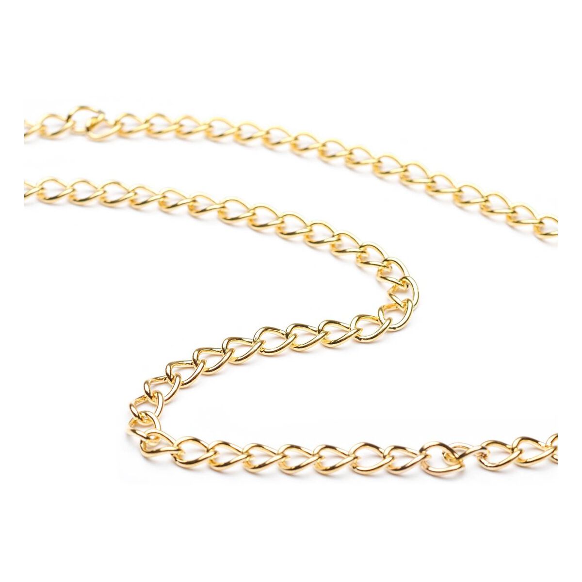 Beads Unlimited Gold Light Curb Chain 3mm x 1m Hobbycraft