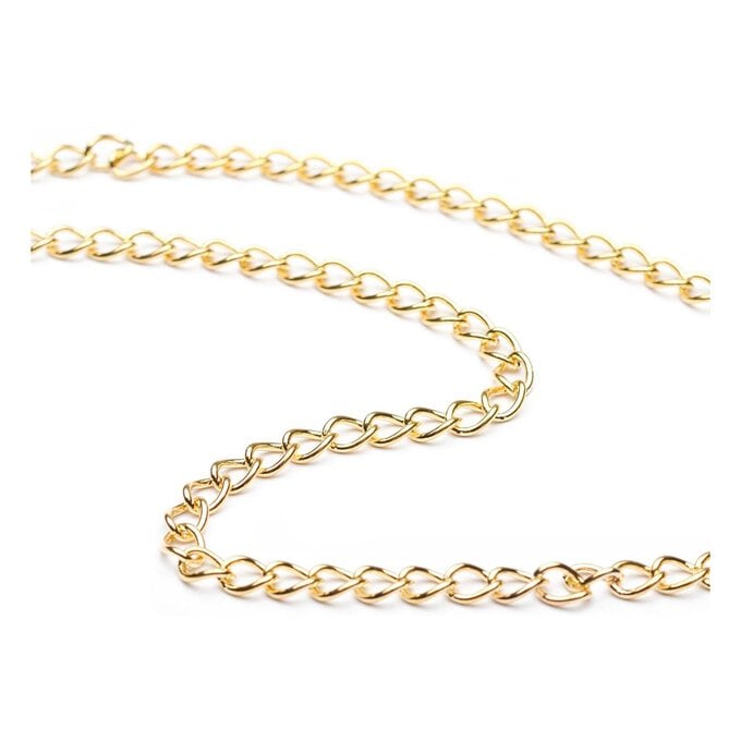 Beads Unlimited Gold Light Curb Chain 3mm x 1m image number 1