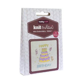 Mini Happy Birthday Cake Embroidery Kit