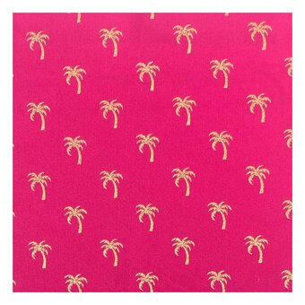 Tropical Metallic Palm Trees Cotton Fabric Pack 112cm x 2m image number 2
