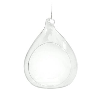 Oval Fillable Glass Bauble 10cm