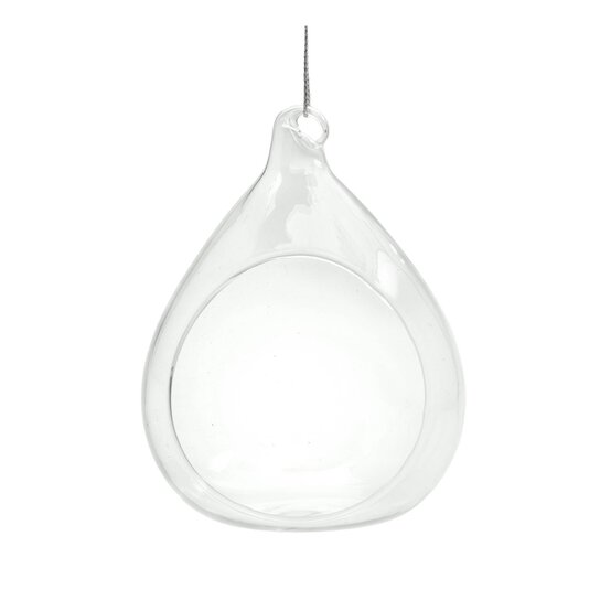 Oval Fillable Glass Bauble 10cm image number 1
