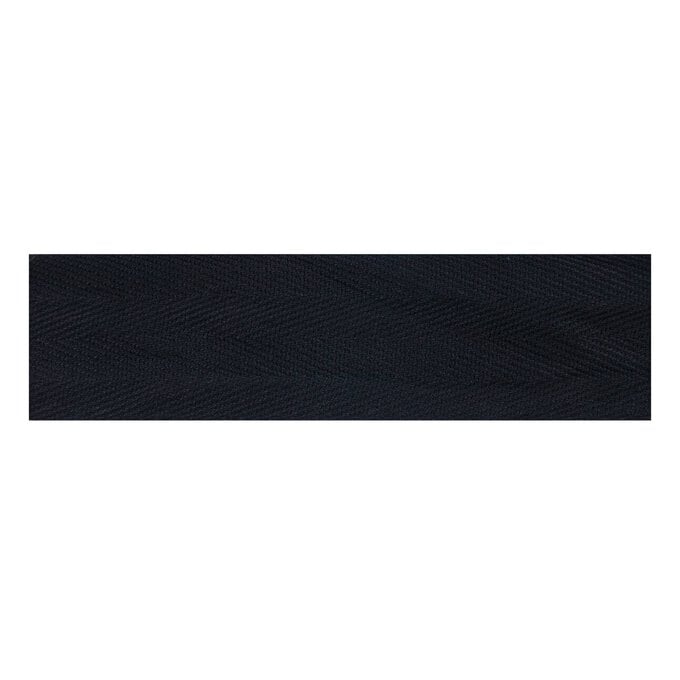 Black 40mm Herringbone Tape by the Metre image number 1