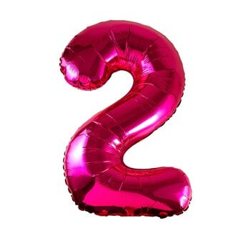 Extra Large Pink Foil Number 2 Balloon