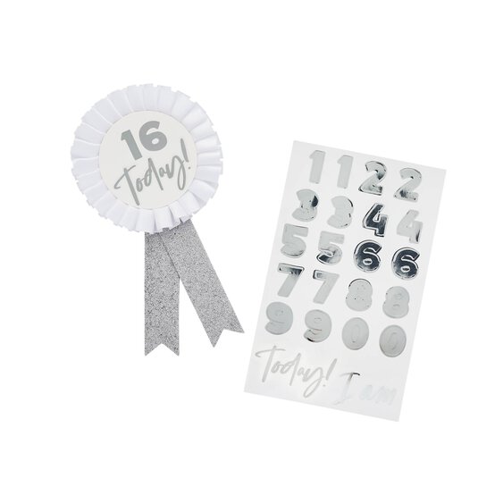 Silver Glitter Milestone Birthday Badge image number 3