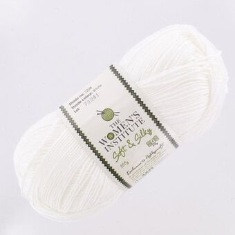Women's Institute White Soft and Silky 4 Ply Yarn 100g image number 3