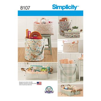Simplicity Organiser Baskets Sewing Pattern 8107